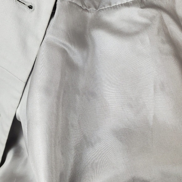 Sandro Jacket Womens Large Gray Silver Blazer Tie Waist Button Up 3/4 sleeves - Picture 12 of 13